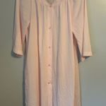 Shadowline Pink Nylon Nightgown Floral Embroidered Neckline Lounger Size M Size M Photo 0