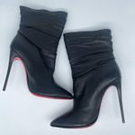 Christian Louboutin Ishtar Black Leather Mid Calf Pointed Stiletto Heels Boots Photo 12