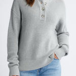 Caslon  Half Button Pima Cotton Blend Sweater Photo 0