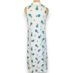 Vintage 90s White Cotton Maxi Shirt Dress Fish Seashell Shell Print Sleeveless Size M Photo 2