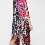 Free People Boho Floral Paisley Multicolor Open Back Wing Sleeve Kimono OSFA Photo 7