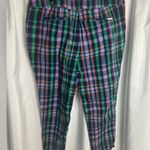 Anne Klein  Woman’s Size 12 Multi Color Plaid Ankle Length Slim Pants Academia Photo 3