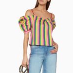 STAUD  Multi-Coloured Striped Ruby Top Size: S - Brand New Photo 5