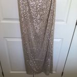 Mac Duggal Ieena  Champagne and Silver Sequin One Shoulder Gown Size 8 Photo 7