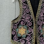 Vintage Carol Anderson Embroidered Vest – Boho Festival Western Style Multiple Size L Photo 2