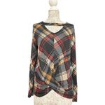 Maurice's  24/7 Plaid Cut Out Neck Twisted Tee Photo 3