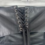 Mistress Rocks NWT Insider Faux Leather Strapless Lace Up Crop Top Size Large L Photo 6