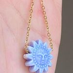 Handmade gold tone stainless steel & ceramic sun boho retro vintage style necklace☀️ Photo 6