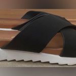 Seven7  Sandal Womens 7 Black Jade Cross Strap Slide Slip On Flip Flops Casual Photo 0