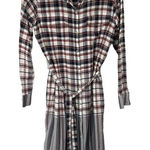 Tommy Hilfiger Plaid Full Button Front Long Sleeve Waist Tie Shirtdress Photo 0