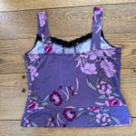 Charlotte Russe  Y2K Floral Lace Trim Cami Top Purple Black Tank Large Photo 1
