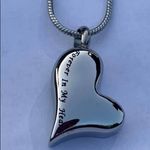 Stainless Heart Cremation Necklace Silver Photo 3