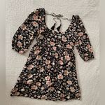 American Eagle  Floral Printed Puff Sleeve Babydoll Mini Dress Cottagecore XS Photo 6