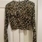 WAYF  Cropped Animal Print Long Sleeve Top Size Small NWT Photo 2