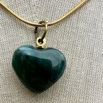 moss agate heart pendant necklace Green Photo 2