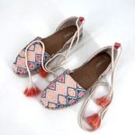 Toms  Womens Lace-Up Katalina Chambray Espadrilles Flat Shoes Blue Pink Size 8.5W Photo 1