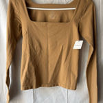 Free People Intimately  Square Neck Nude Cropped Long Sleeve Size Medium / Large Photo 0