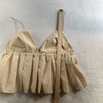 ZARA XXL Babydoll Cami Tank Top Pleated V-Neck Whimsy Romantic Striped Festival Photo 14