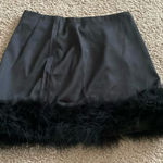 Lulus  Black Mini Skirt with Feather Hem Photo 0