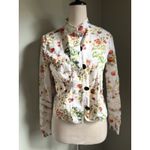 Disney Alice Through The Looking Glass White Floral Y2K Jacket Xs Cotton Green Photo 1