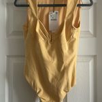ZARA NWT  Muted Yellow Bodysuit- size Medium Photo 0