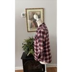 Love Note Love Notes Women 3/4 Tab Roll Sleeve Blouse L Plaid Button Down Collared Pocket Photo 2