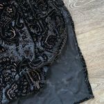 Vintage Carole Little Elegant Black Silk Blend Embroidered Skirt L Size L Photo 2