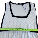 NEW Heather B Moon White / Black Trim Square Neck Knit Tank White Size M Photo 7