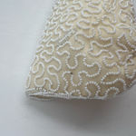 Vintage White Beaded Clutch Bag by Cecile Photo 8