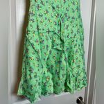 ZARA Lime Green Feminine Floral Spaghetti Strap Tank Women’s Midi Bodycon Dress Photo 8