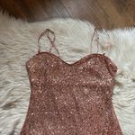 Majorelle  Maizie Midi Dress In Rose Gold Sequins Photo 5