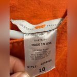 Central Falls Co Orange Midi Dress with Belt 100% Linen Size 10 Photo 5