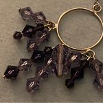 2.5” Long Pierced Dangle Earrings Purple Beaded Beads Clusters On Hoop Boho Photo 1