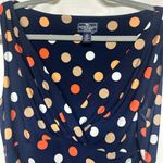 American Living  Navy and Orange Polka Dot Midi Dress Photo 1