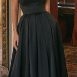 House Of CB  contessa Black Strapless Satin Corset Midi‎ Dress NWOT Size XS Photo 0