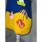 VINTAGE Crochet Short Sleeve Knit 3D Sweater Yellow Photo 3