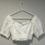 Princess Polly cream tie front crop top size 4 Photo 4