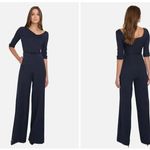 Black Halo NWT Classic 3/4 Sleeves Jackie O Jumpsuit Women's Navy Blue Size 10 Photo 1