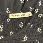 Marine layer  Gabrielle Smock Top in Black Modern Ditsy Bohemian Babydoll L Photo 9