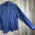 Manhattan Large Button Down Stripe Shirt w/Single Button Cuff w/Pocket Photo 2