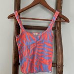 Billabong Crop Tank Top Palm Print Sleeveless Ribbed Casual Cute Size M Photo 0