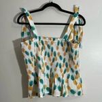 J.Crew Pineapple Smocked Tie-Shoulder Tank Top Medium Photo 3