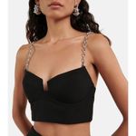 Jonathan Simkhai Crystal Trina Cropped Top in Black 0 New Womens Tank Top Photo 15