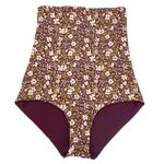 NWT June Loop Ultra High Waist Swim Bottoms Reversible Floral Print Size XS NEW Brown Photo 9