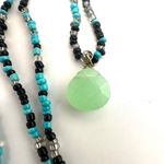 Blue and black double chain long necklace Photo 7