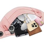 Belt Bag Pink 4 Zipper Pockets Fanny Pack Waist Bag Crossbody Travel Running OC4 Photo 0