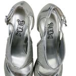 Brash  Silver Sparkly Glitter Open Toe Platform Stiletto Heels Size 6.5 Photo 8