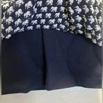 CAbi Parade Blouse Top Size Large Elephant Print Navy Blue White women’s small Photo 5