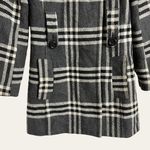 Yoki Collection Black Plaid A-Line Double Breasted Pea Coat Size M Photo 3