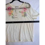 ZARA  Embroidered Floral Lace Sheer Short Sleeve T Shirt Top Women Size L NWT Photo 7